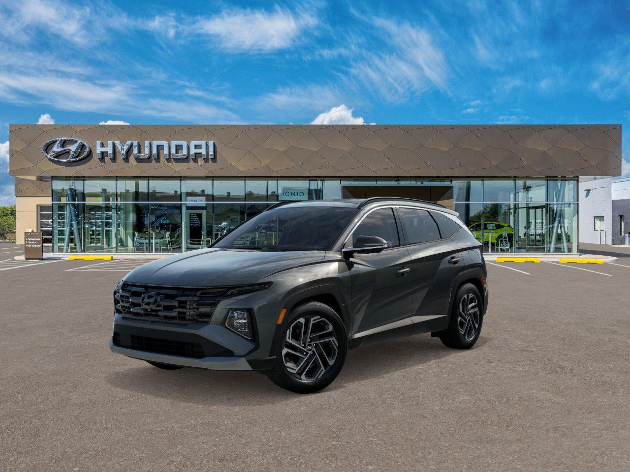 2026 Hyundai TUCSON PLUG-IN HYBRID Limited in Amazon Gray — front three-quarter view