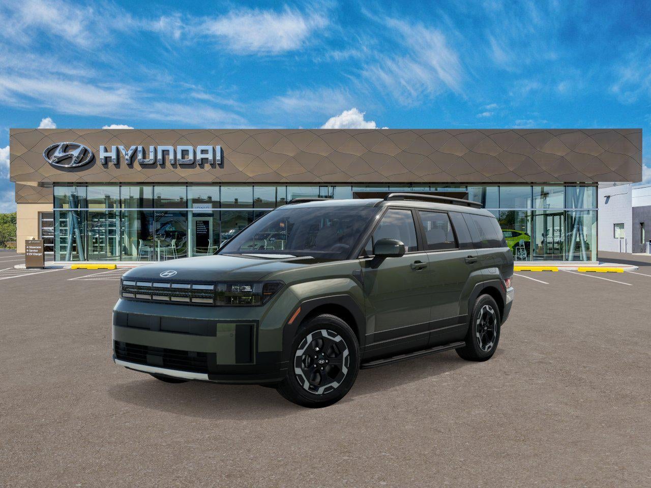 2026 Hyundai SANTA FE SEL FWD in Rockwood Green — front three-quarter view