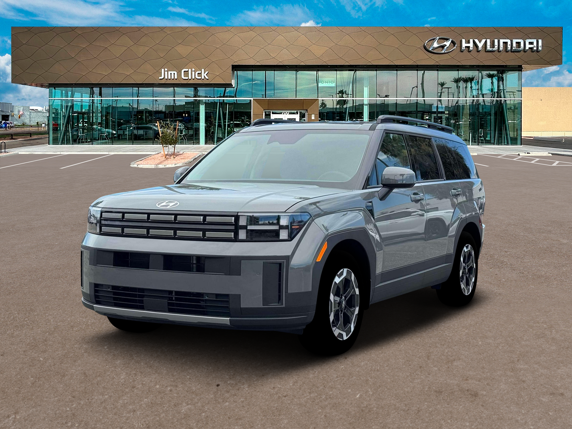 2026 Hyundai SANTA FE SEL AWD in Hampton Gray — front three-quarter view
