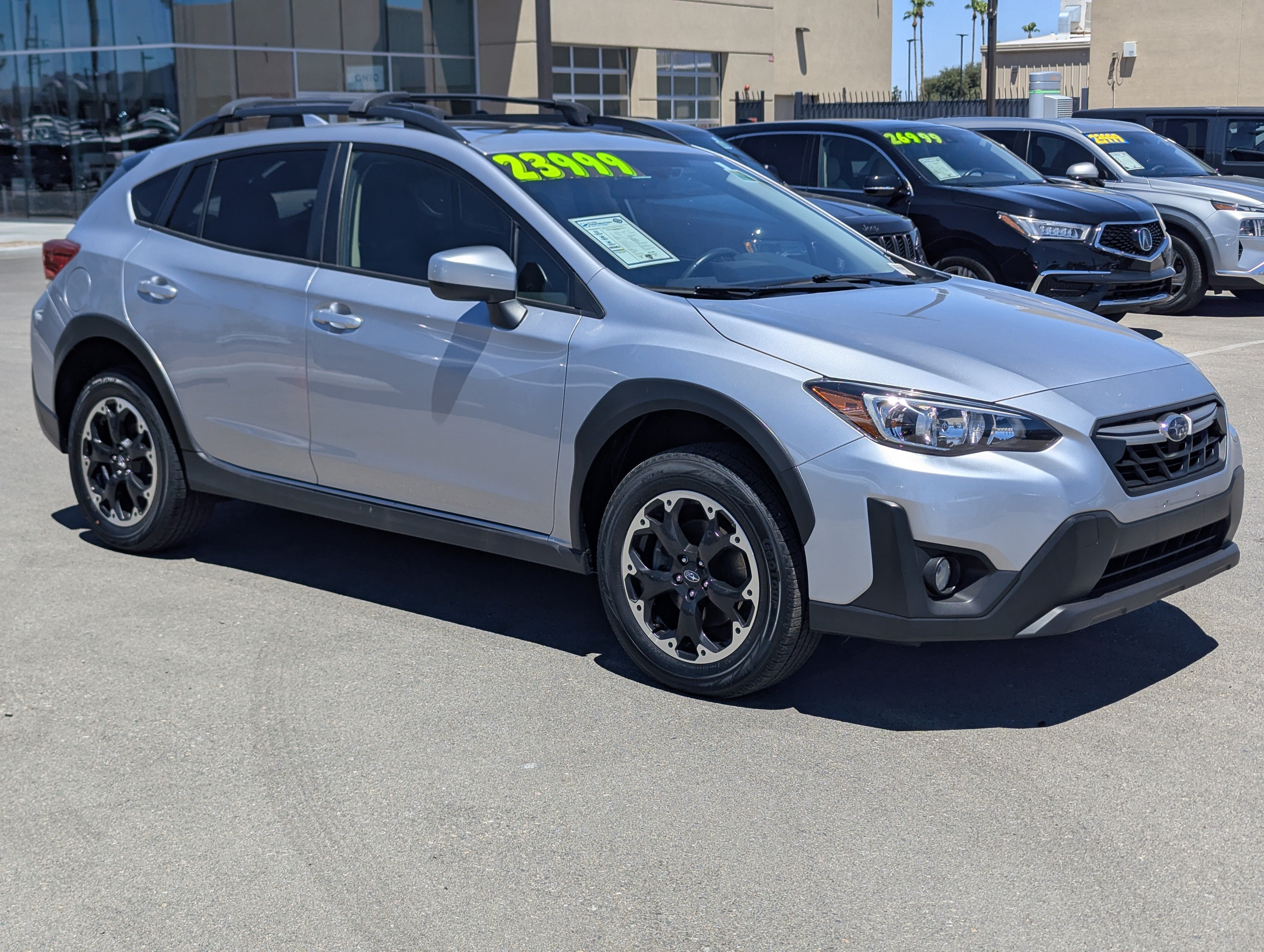 2022 Subaru Crosstrek Premium in Ice Silver Metallic — front three-quarter view