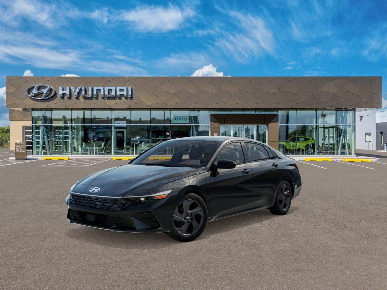 2026 Hyundai ELANTRA SEL Sport in Abyss Black — front three-quarter view