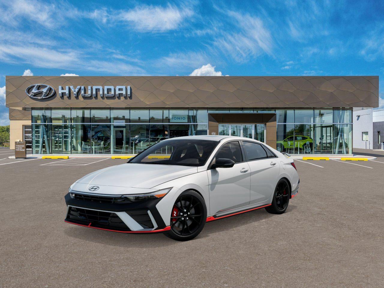 2026 Hyundai ELANTRA N Sedan in Atlas White — front three-quarter view