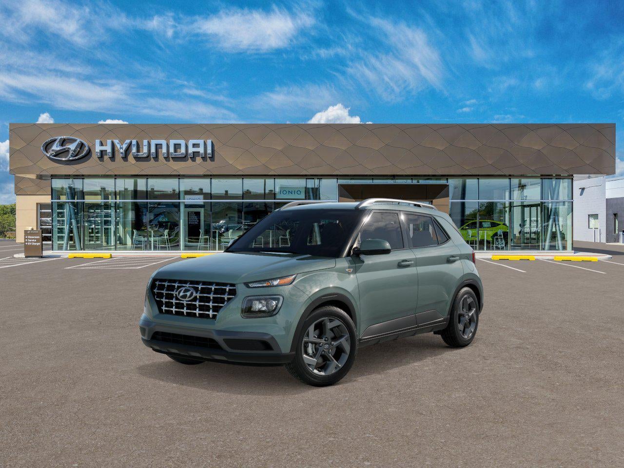 2026 Hyundai VENUE SEL in Mirage Green — front three-quarter view